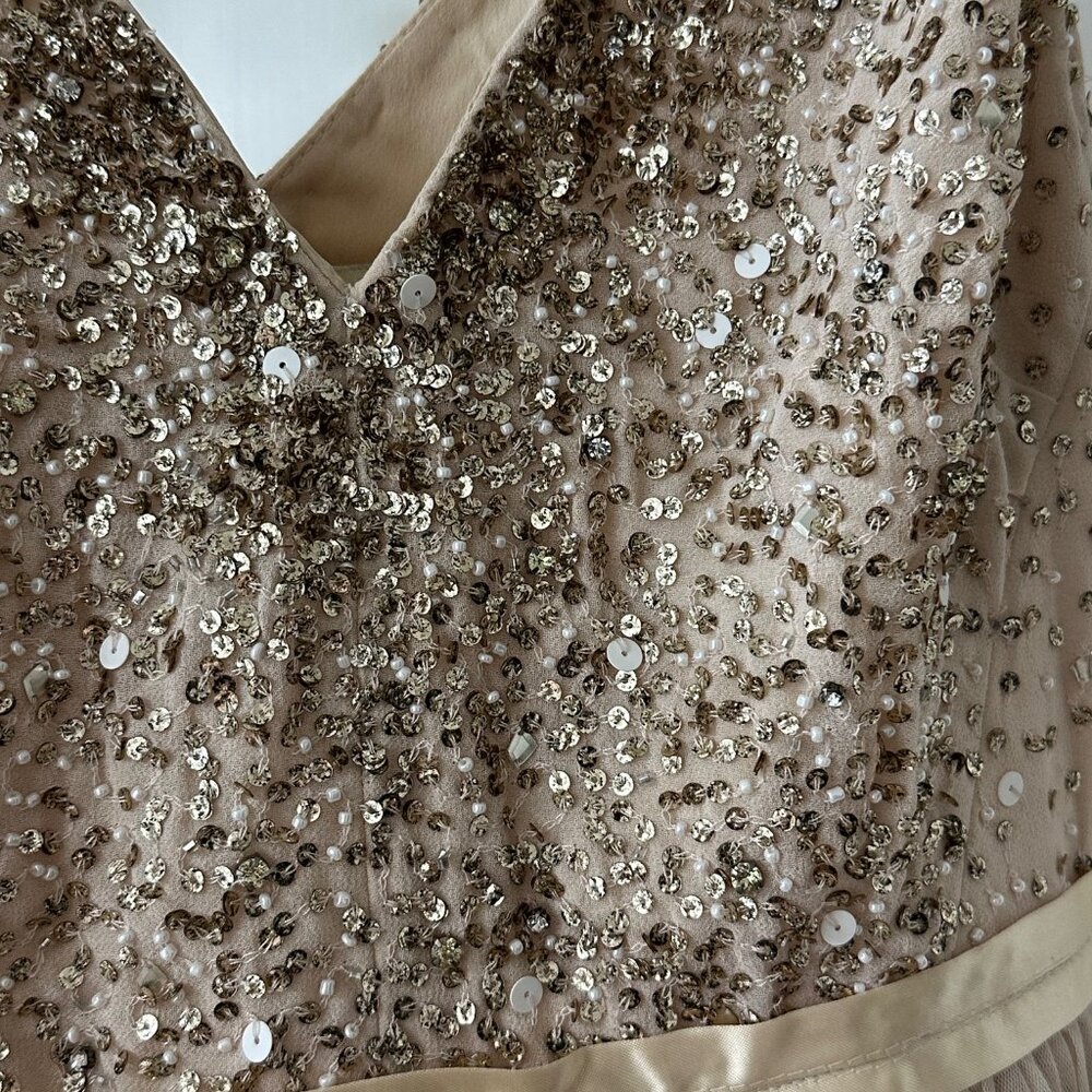 BHLDN Avery Maxi Dress, Oyster Champagne Color, Size 4 - Picture 5 of 11